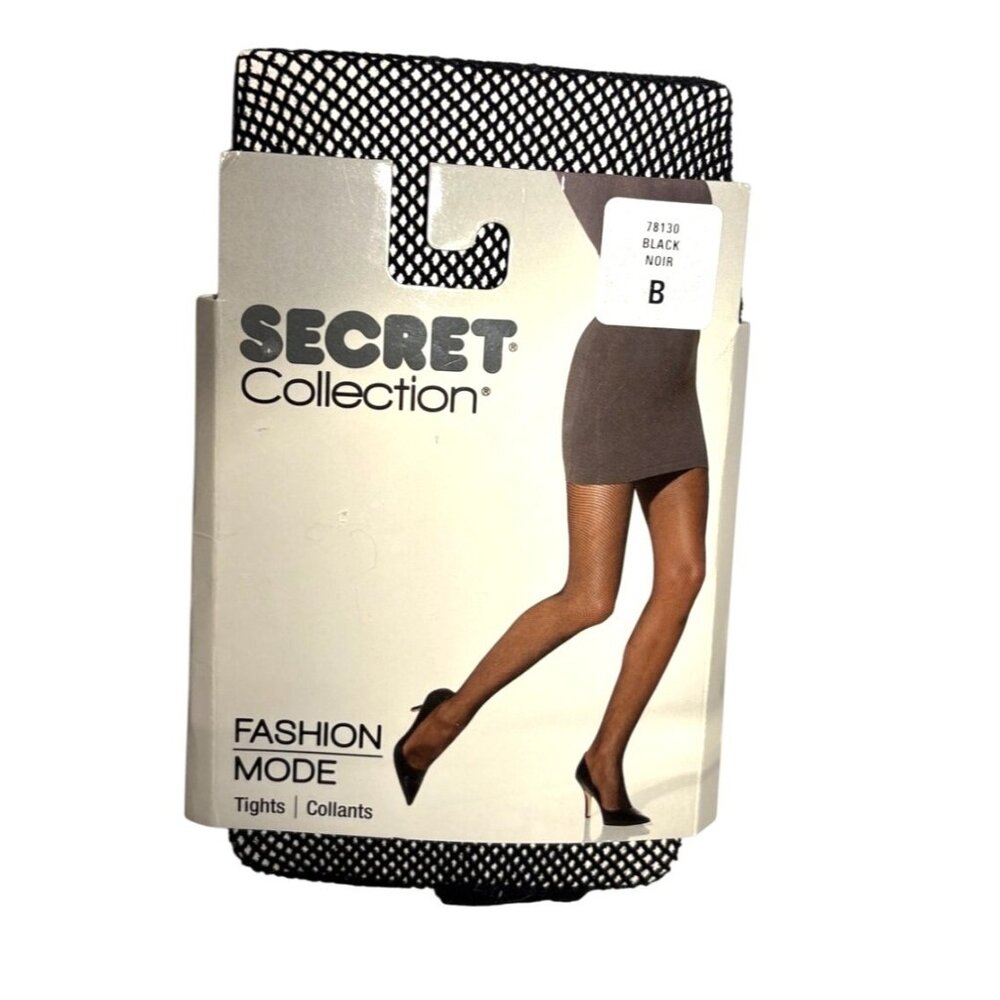 Secret Collection Womens Fashion FishnetTights Black B 90% Nylon 10% Spandex